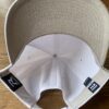 Canvas Velcro Back Baseball Cap: White Medium Large - Image 5