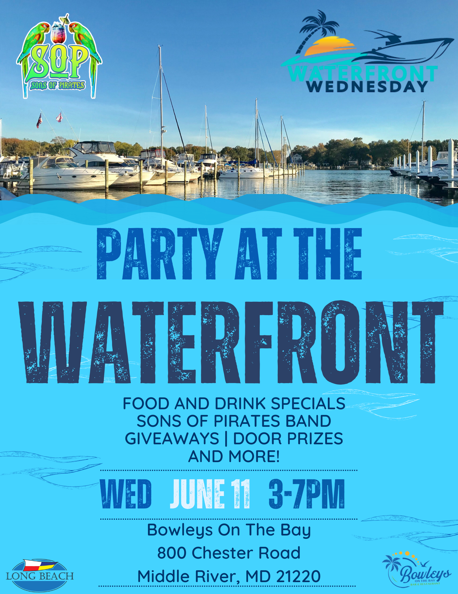 Waterfront Wednesday Promotional Flyer Bowleys