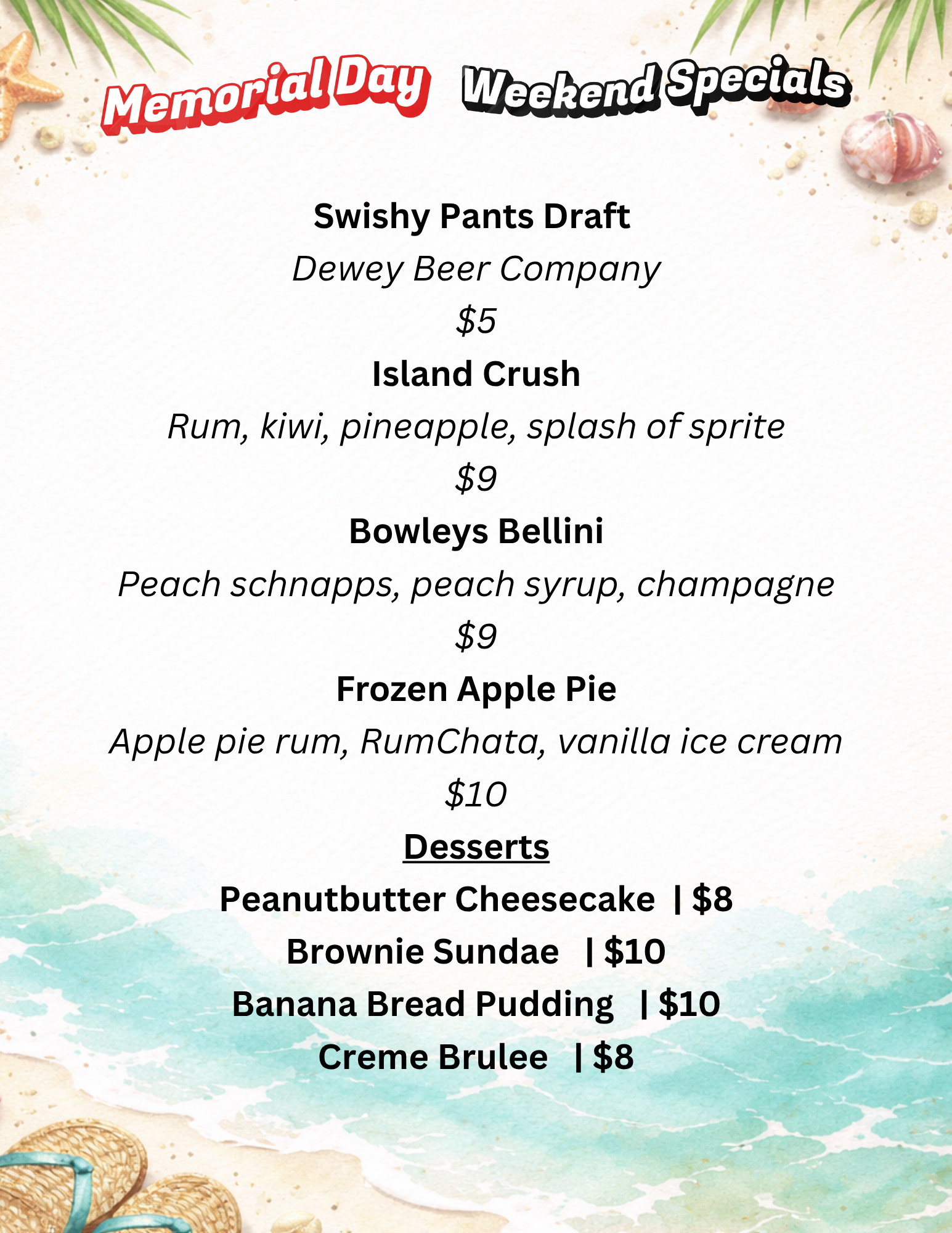 Memorial Day Drink Specials NEW