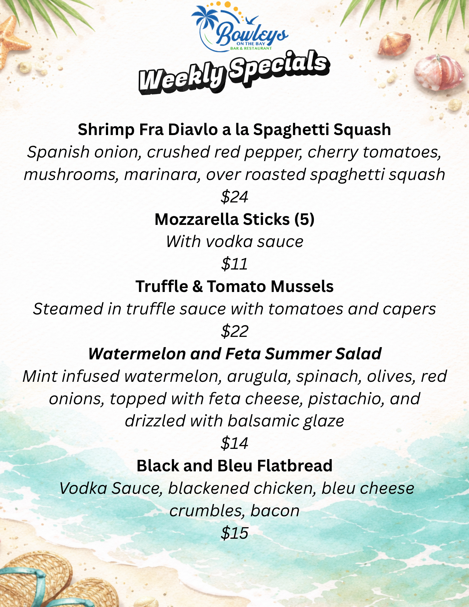 Week of May 29th Food Specials