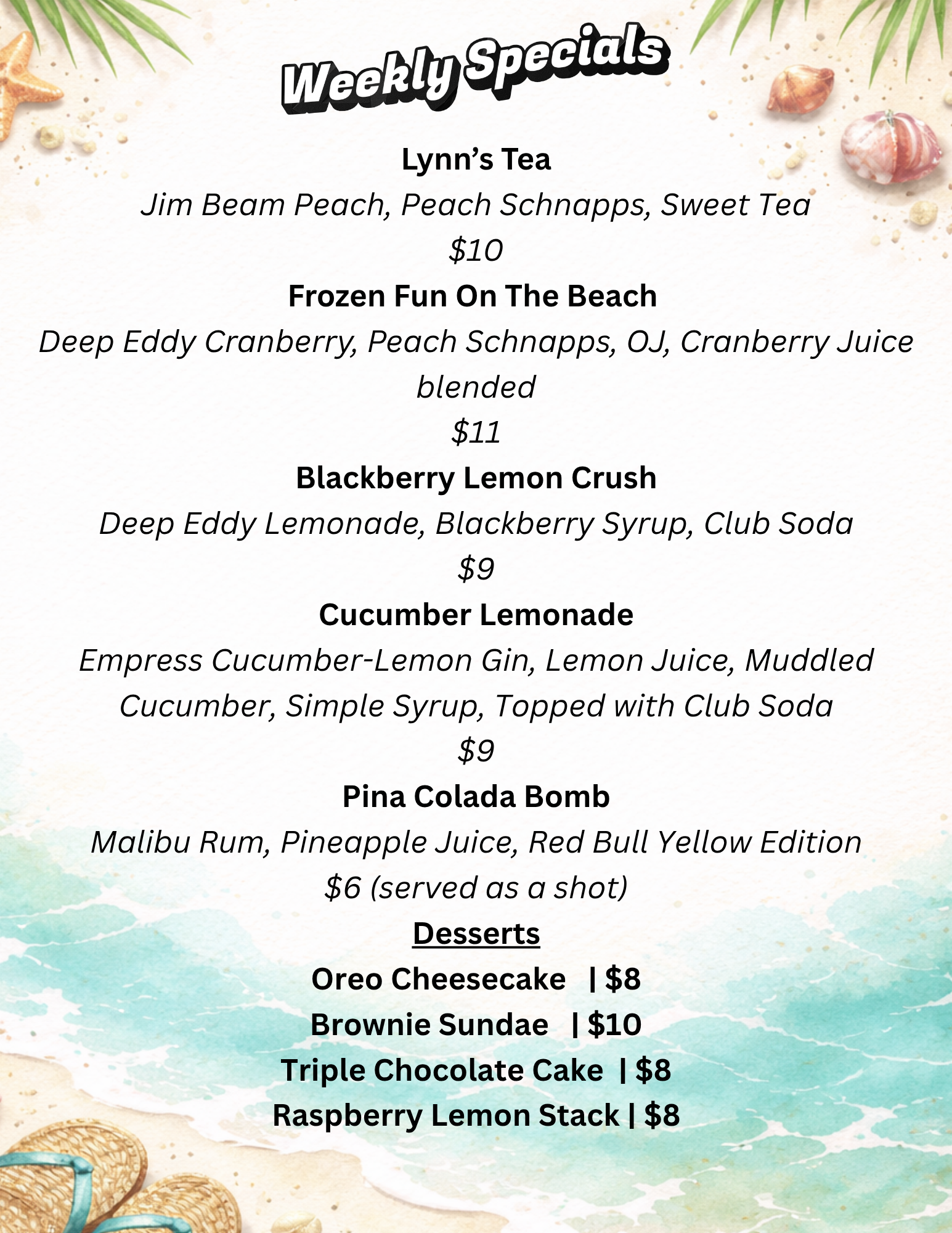 Drink Specials June 4