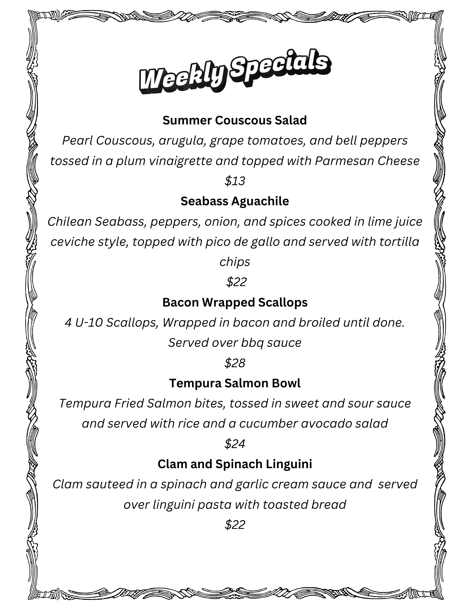 Aug 14th Weekly FoodSpecial