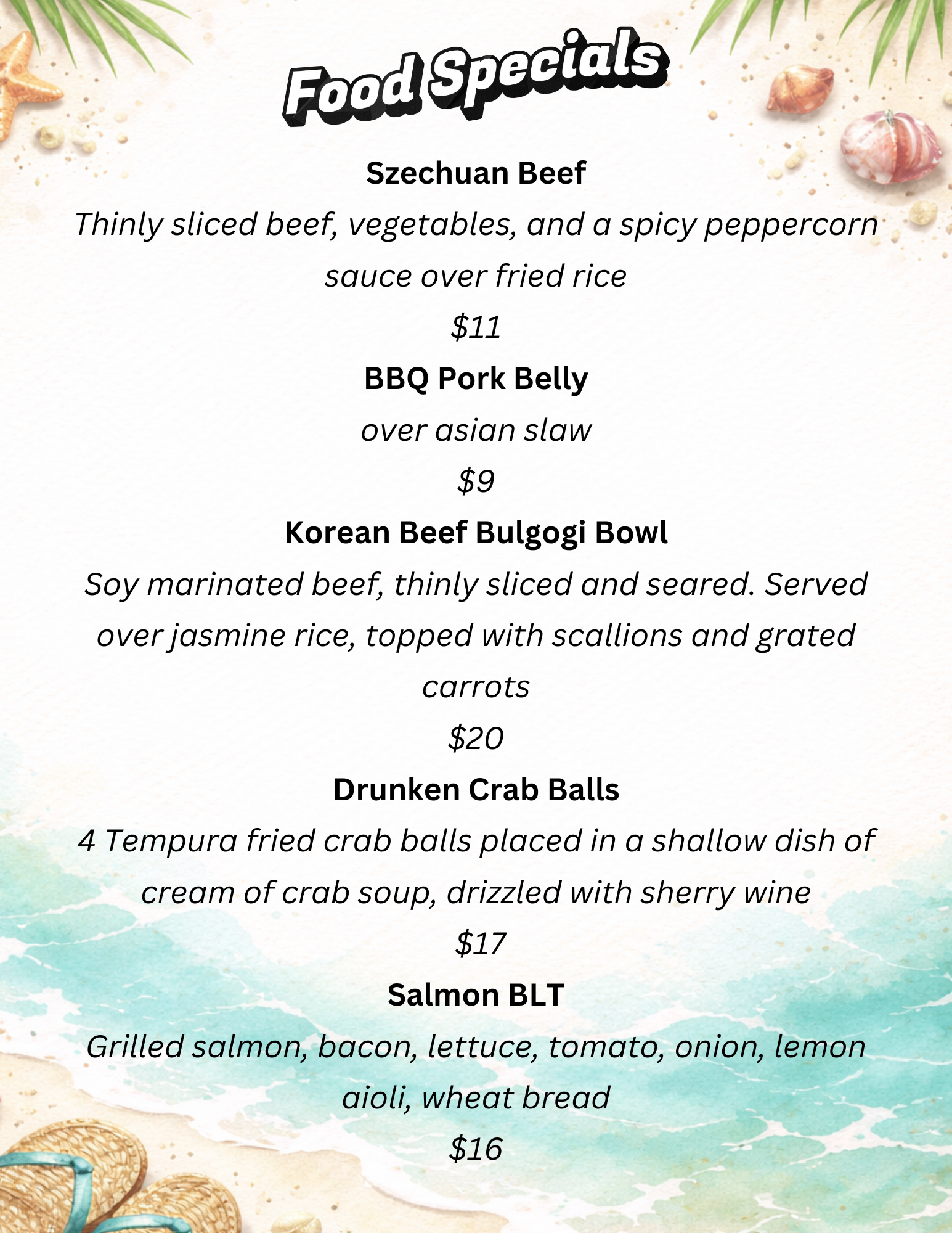 July 31st Weekly Food Special
