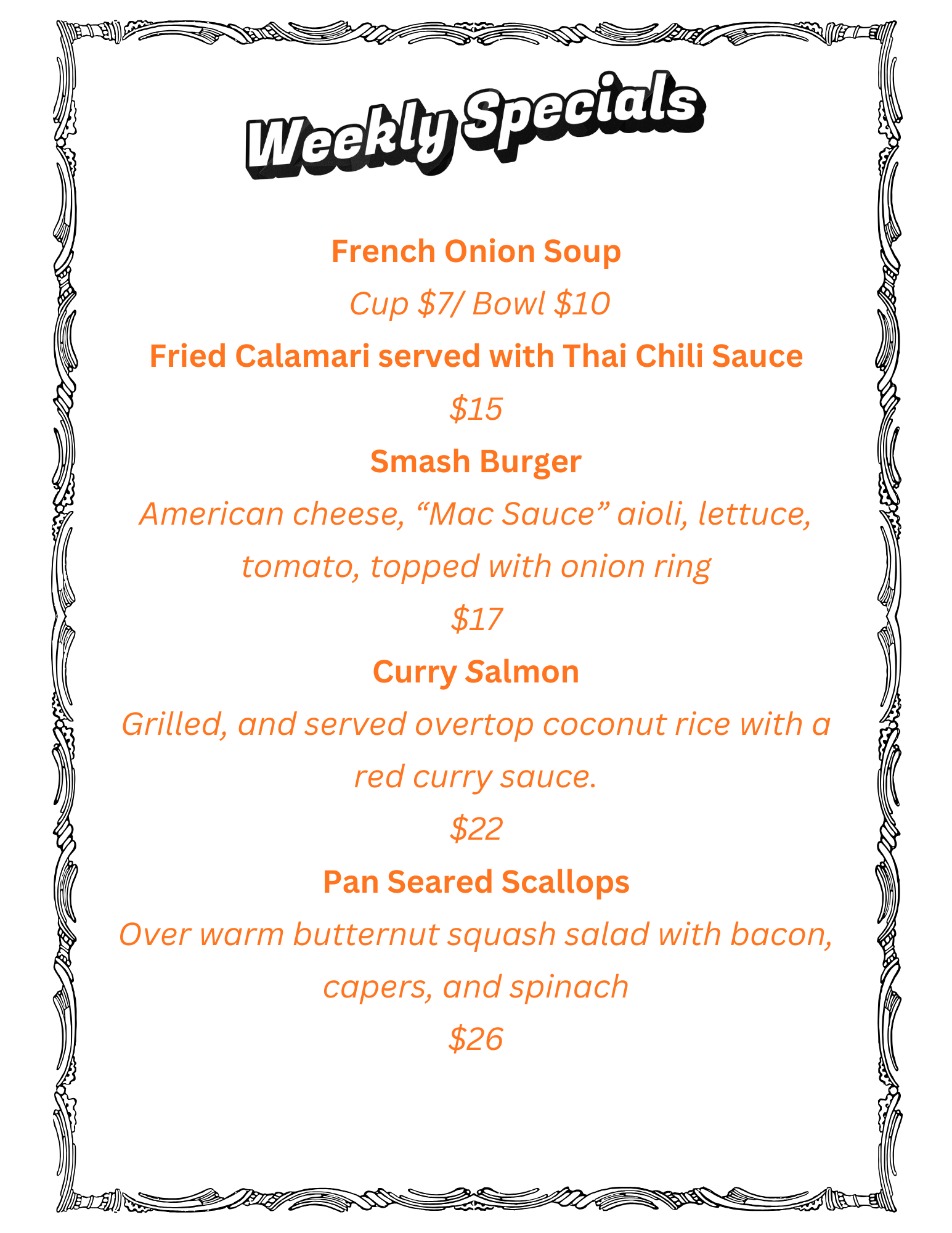 oct 16 Weekly food Special