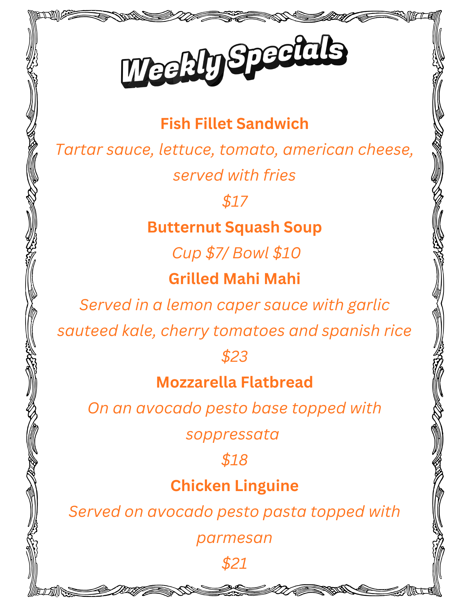 oct 9 Weekly food Special